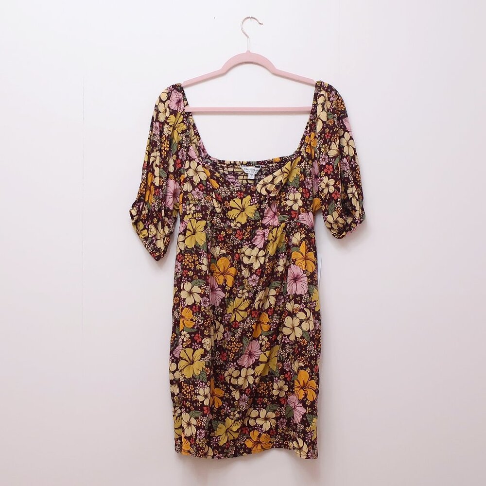Miss Selfridge Floral Dress - Black, Yellow, Pink